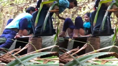 Horny College Couple Quick Outdoor Fucking Free